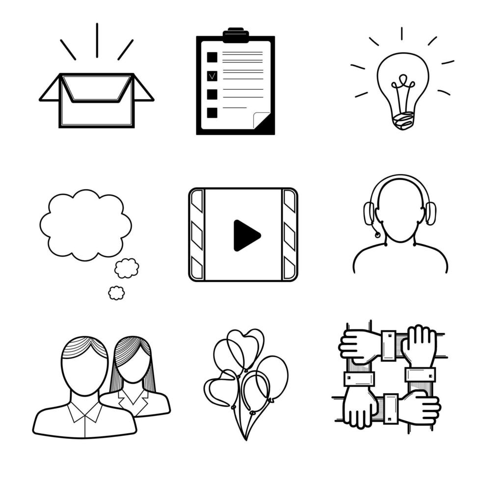 Collection with office icon set. Social media concept. Phone icon set. vector