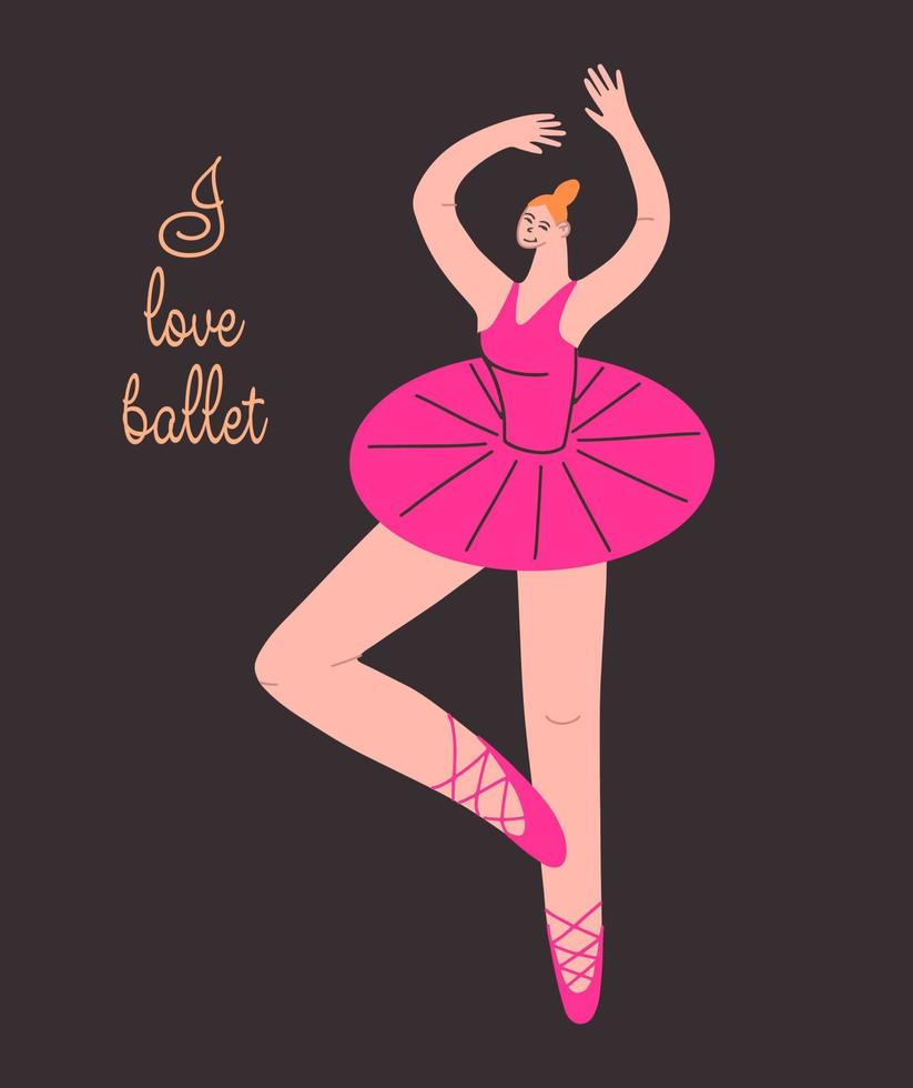 hermoso vector me encanta el ballet, gran diseño para cualquier propósito.