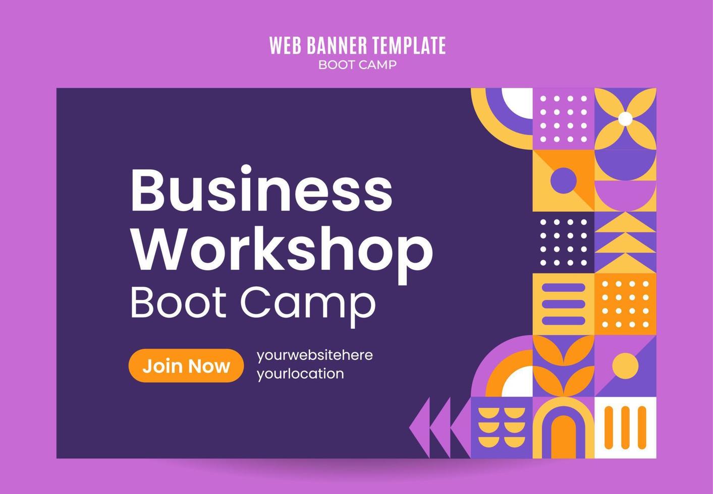 Modern Geometry - Bootcamp Web Banner for Social Media Poster, banner, space area and background vector