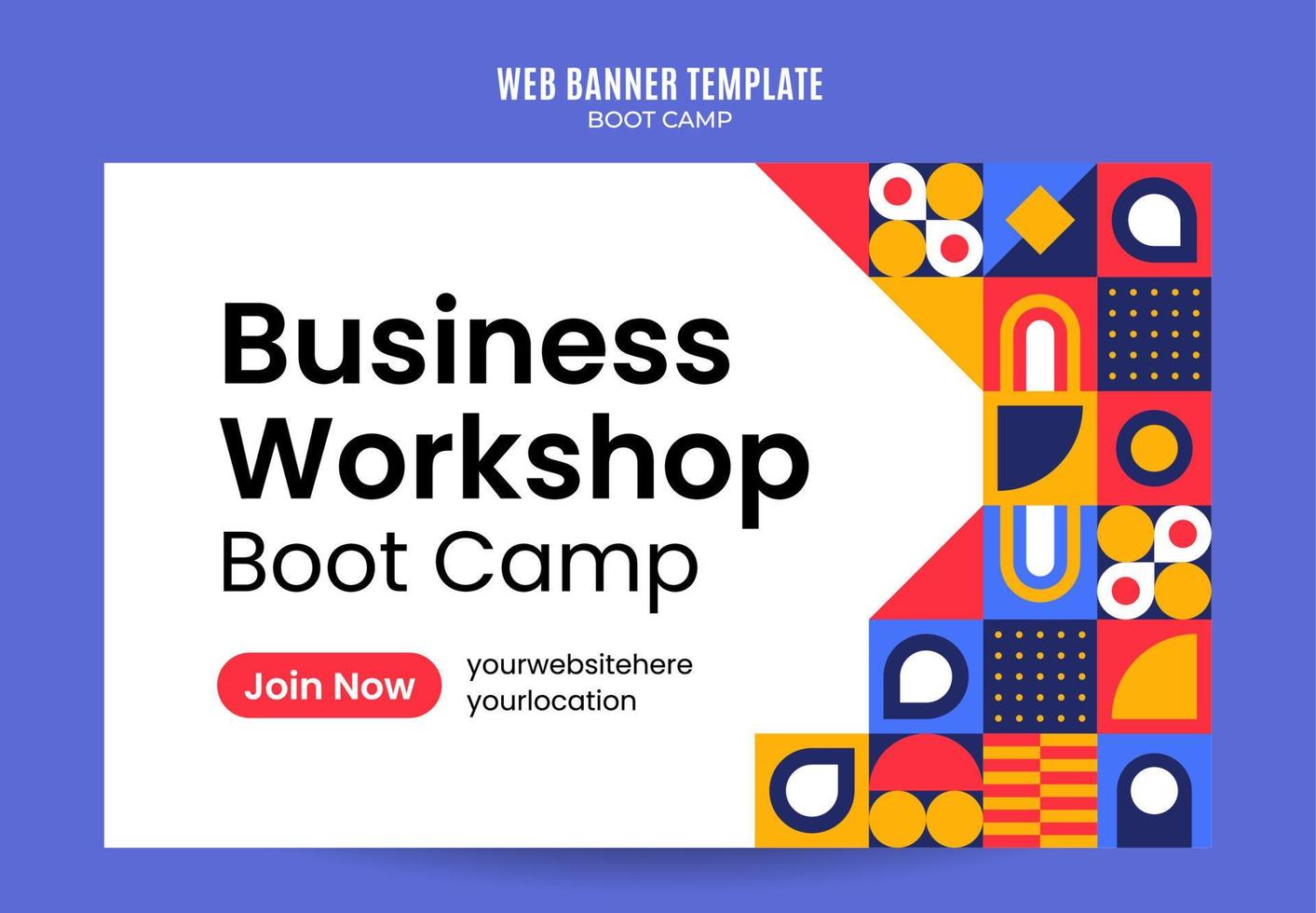 Modern Geometry - Bootcamp Web Banner for Social Media Poster, banner, space area and background vector
