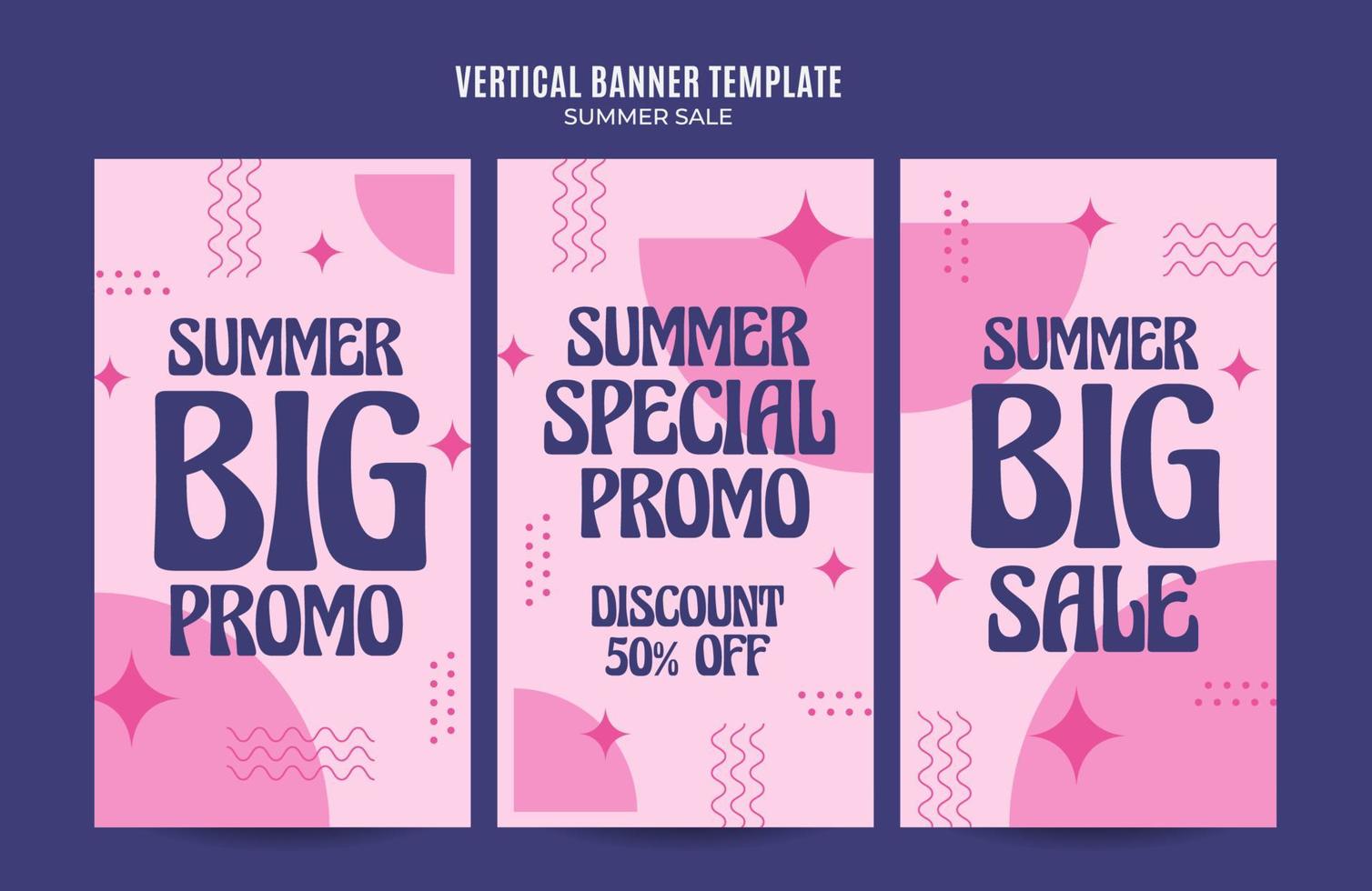 Summer Sale Web Banner for Social Media Vertical Poster, banner, space area and background vector