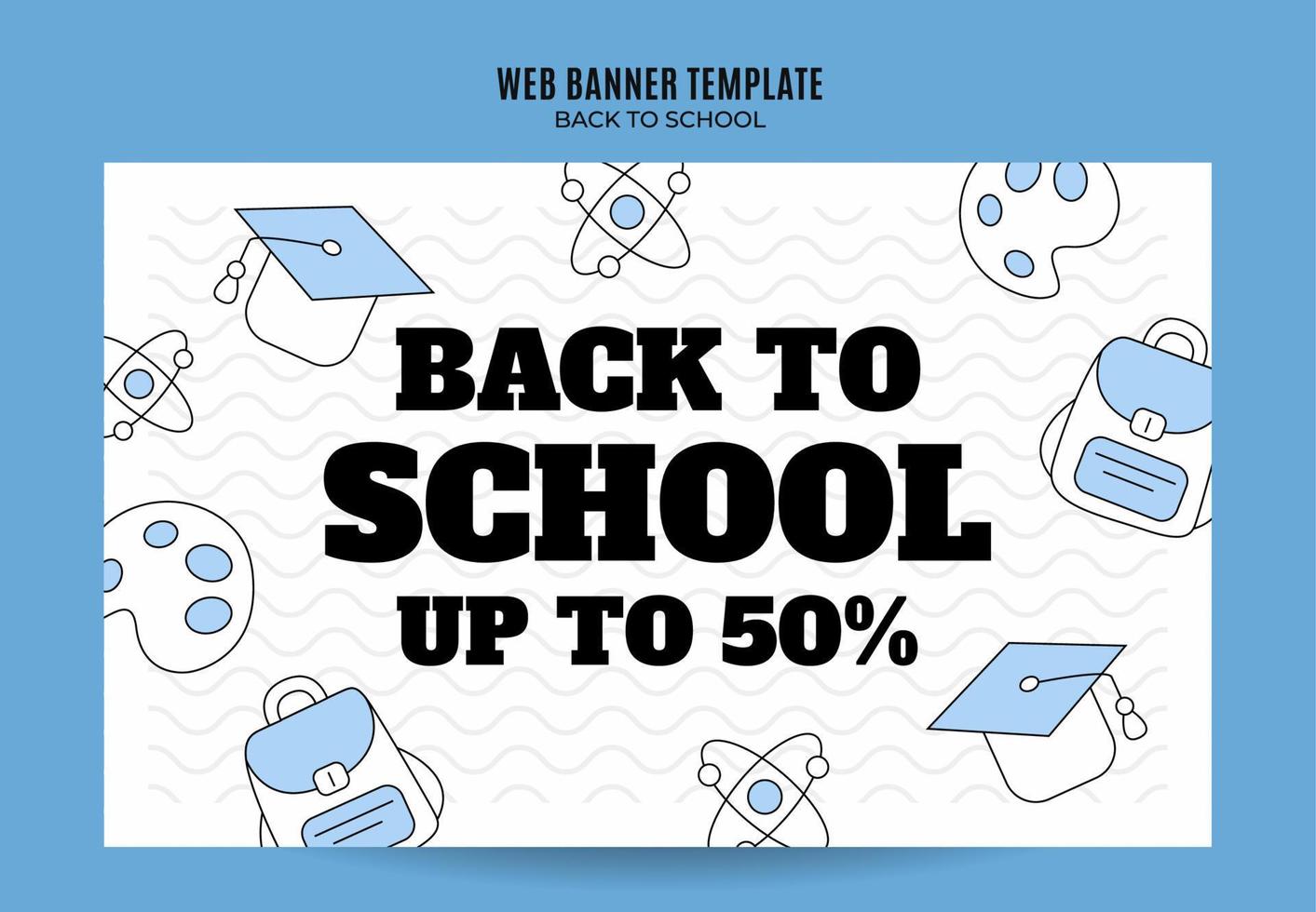 Back to School Web Banner for Social Media Poster, banner, space area and background vector