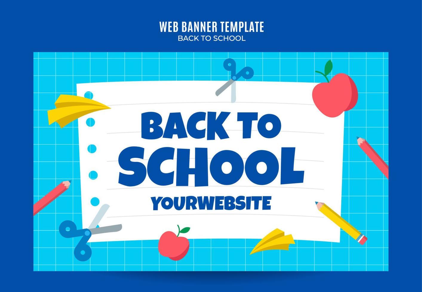 Back to School Web Banner for Social Media Poster, banner, space area and background vector