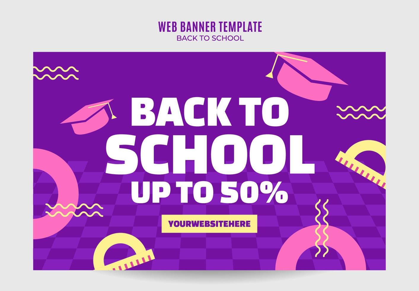 Back to School Web Banner for Social Media Poster, banner, space area and background vector