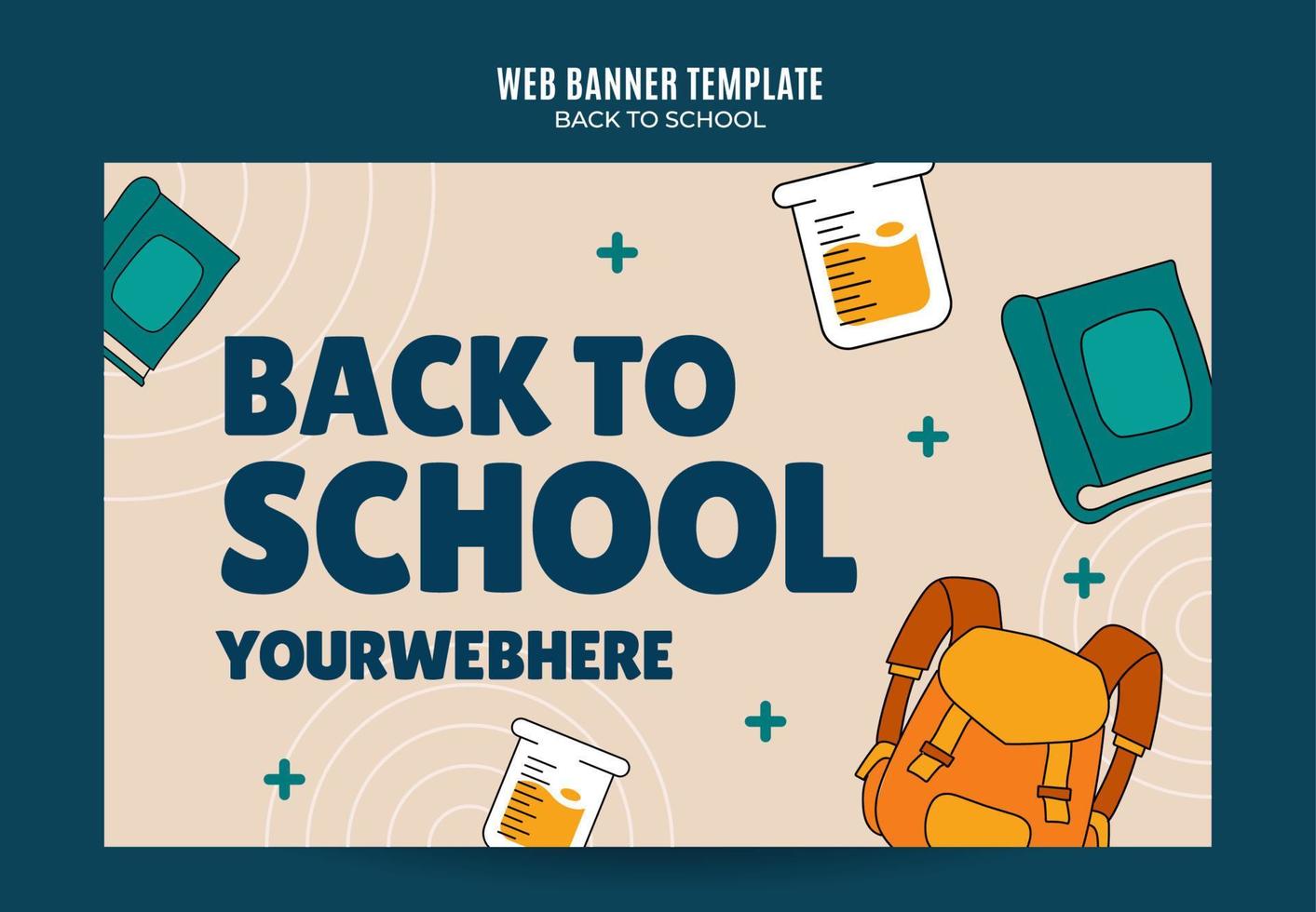 Back to School Web Banner for Social Media Poster, banner, space area and background vector