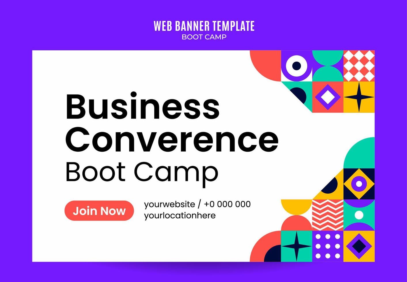 Modern Geometry - Bootcamp Web Banner for Social Media Poster, banner, space area and background vector