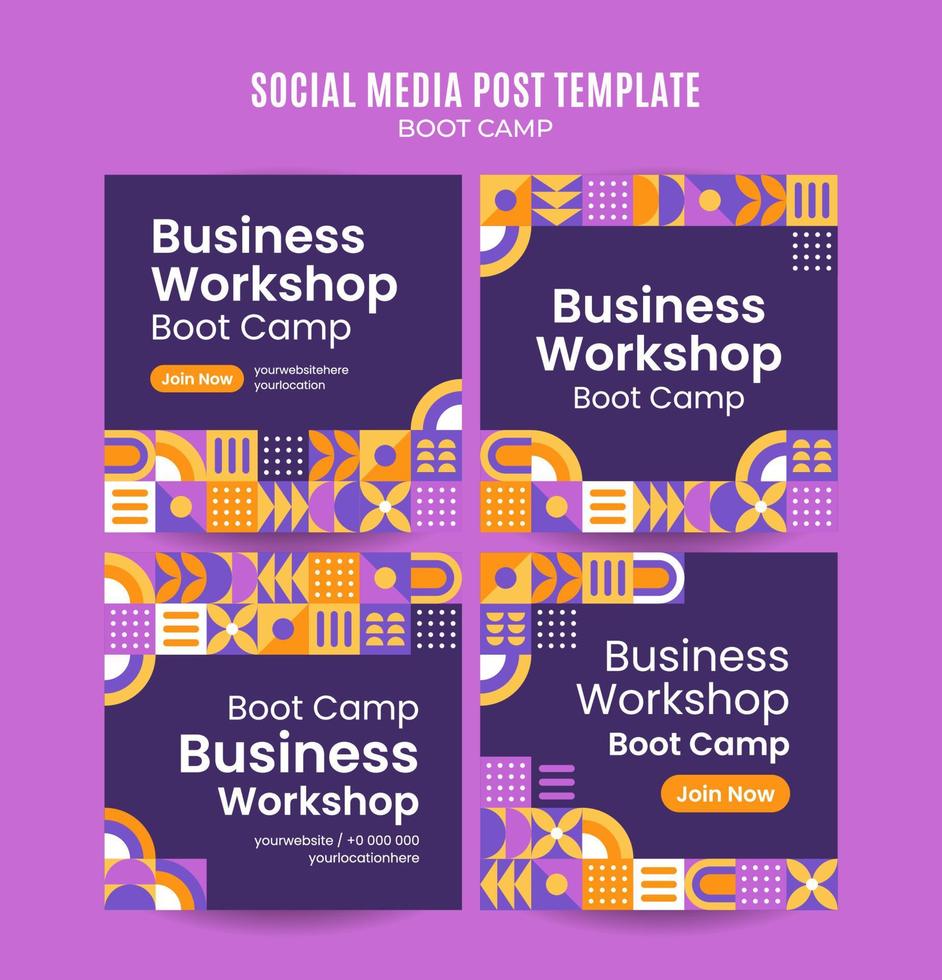 Modern Geometry - Bootcamp Web Banner for Social Media Square Poster, banner, space area and background vector