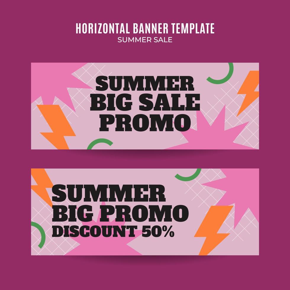 Summer Sale Web Banner for Social Media Horizontal Poster, banner, space area and background vector