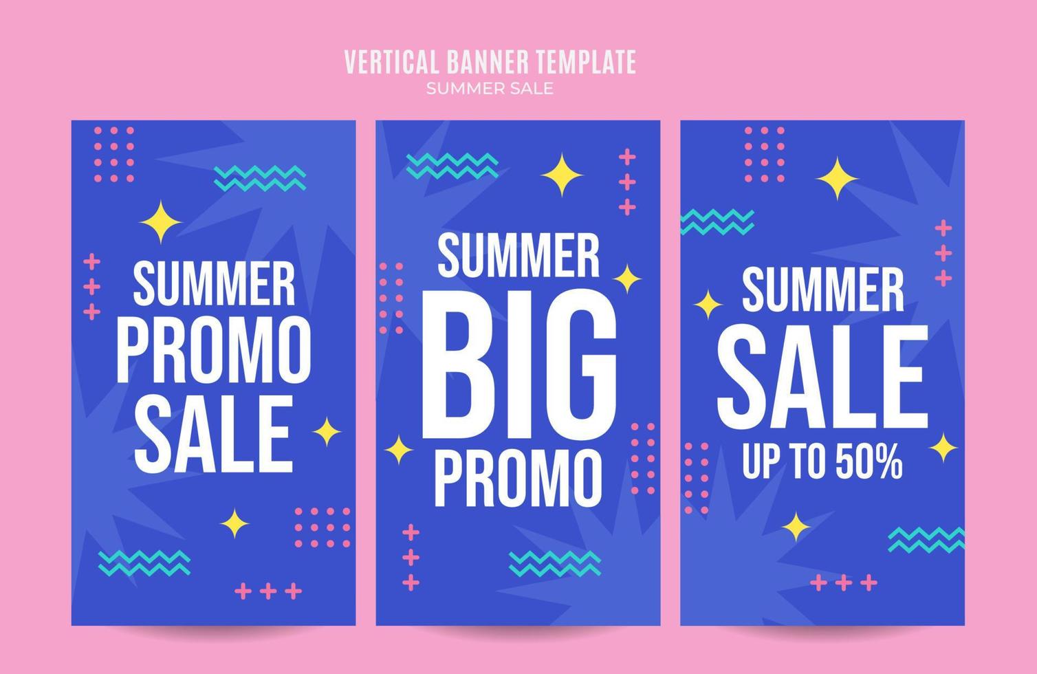 Summer Sale Web Banner for Social Media Vertical Poster, banner, space area and background vector