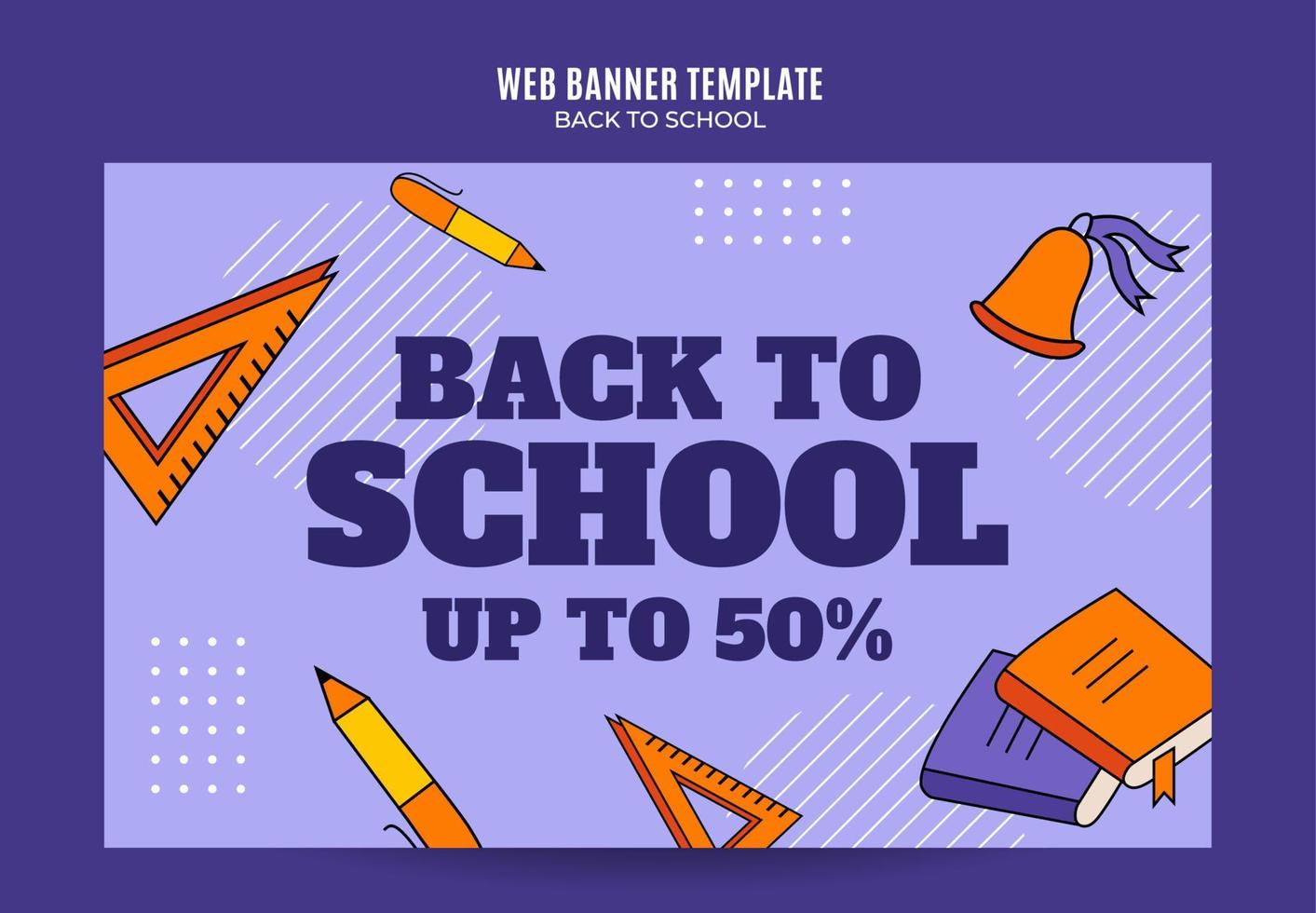 Back to School Web Banner for Social Media Poster, banner, space area and background vector