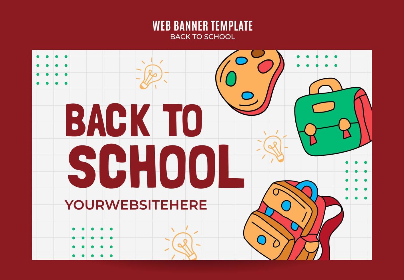 Back to School Web Banner for Social Media Poster, banner, space area and background vector