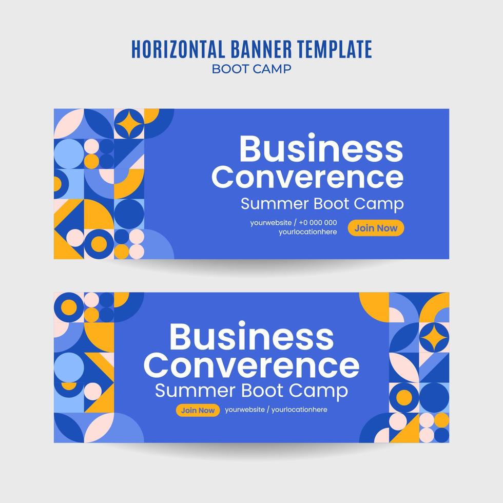 Modern Geometry - Bootcamp Web Banner for Social Media Horizontal Poster, banner, space area and background vector