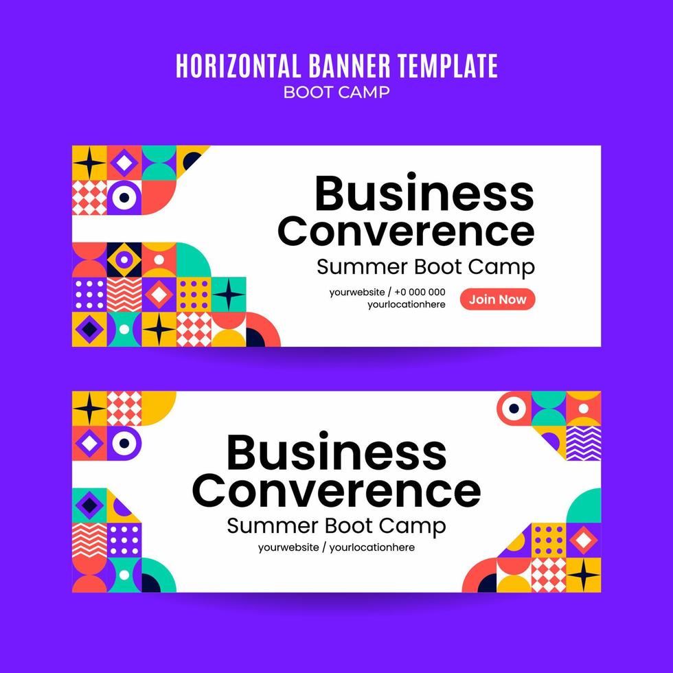 Modern Geometry - Bootcamp Web Banner for Social Media Horizontal Poster, banner, space area and background vector