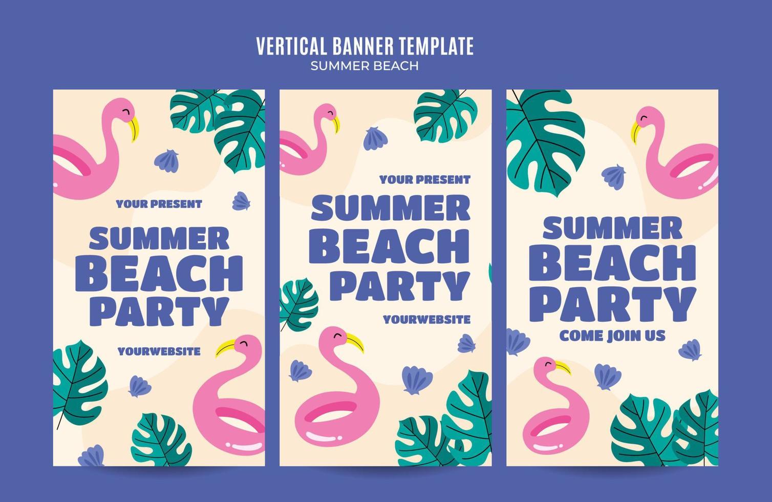 Summer Day - Beach Party Web Banner for Social Media Vertical Poster, banner, space area and background vector