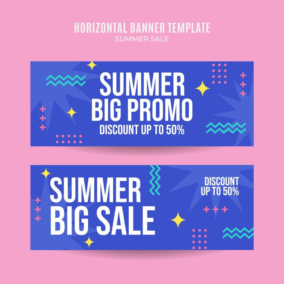 Summer Sale Web Banner for Social Media Horizontal Poster, banner, space area and background vector