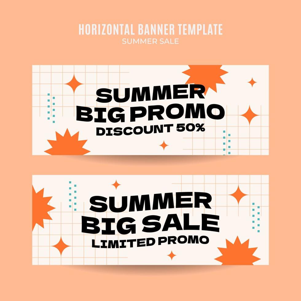Summer Sale Web Banner for Social Media Horizontal Poster, banner, space area and background vector