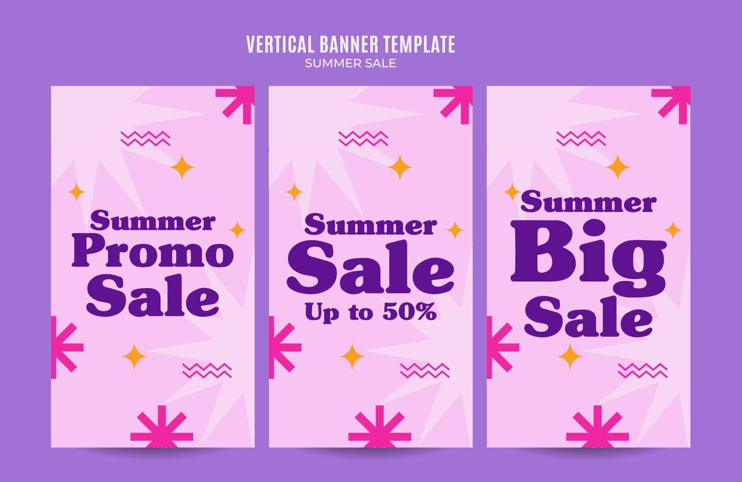 Summer Sale Web Banner for Social Media Vertical Poster, banner, space area and background vector