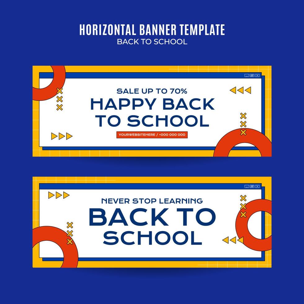 Back to School Web Banner for Social Media Horizontal Poster, banner, space area and background vector
