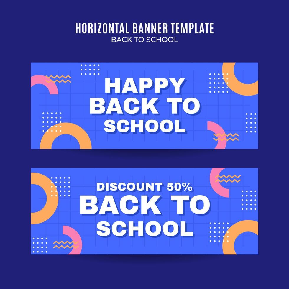 Back to School Web Banner for Social Media Horizontal Poster, banner, space area and background vector