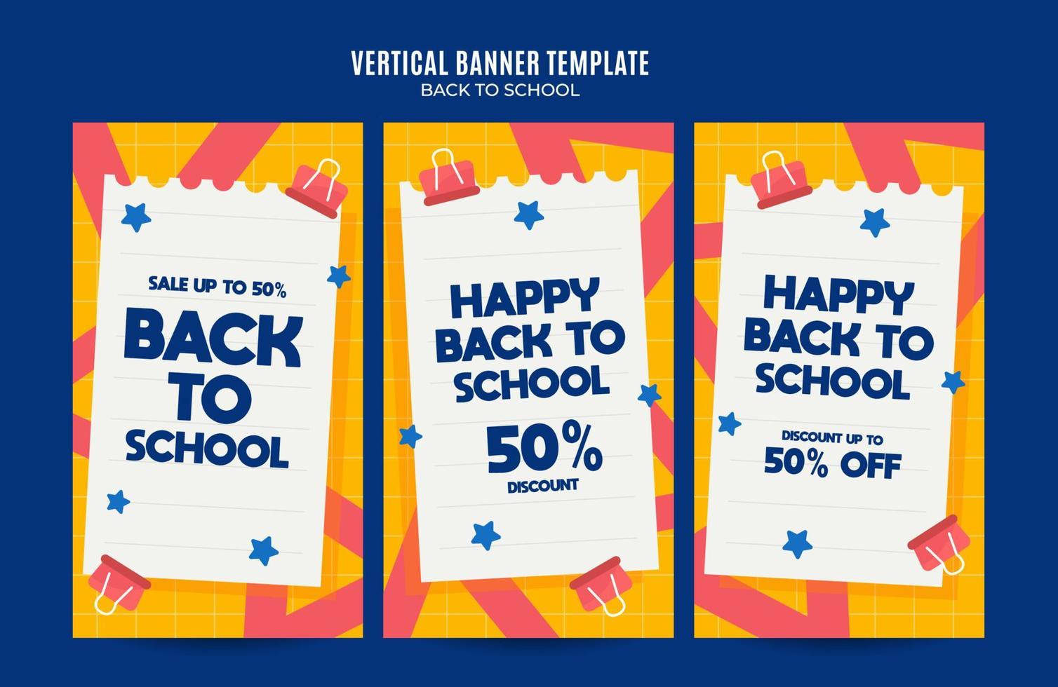 Back to School Web Banner for Social Media Vertical Poster, banner, space area and background vector