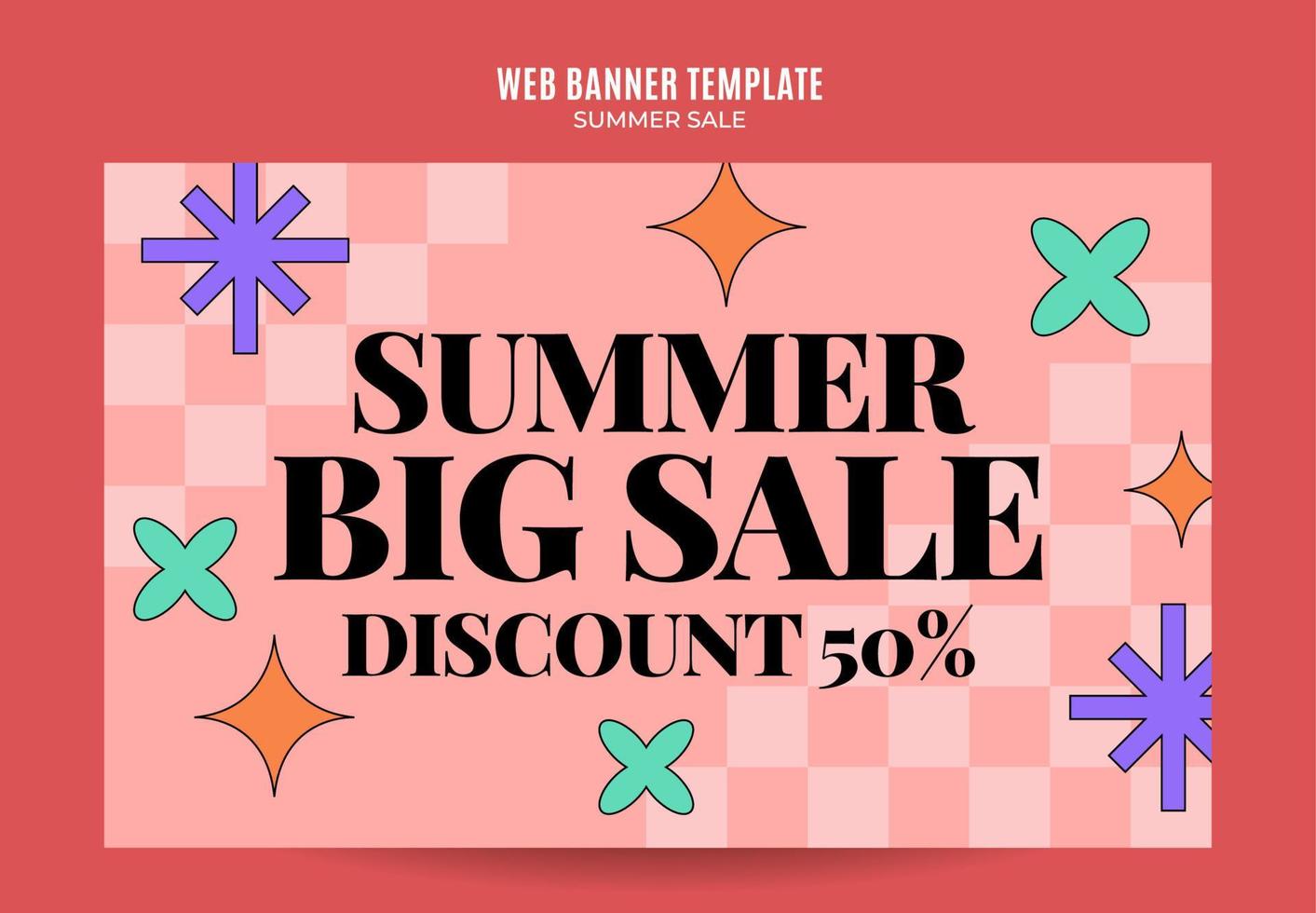 Summer Sale Web Banner for Social Media Poster, banner, space area and background vector