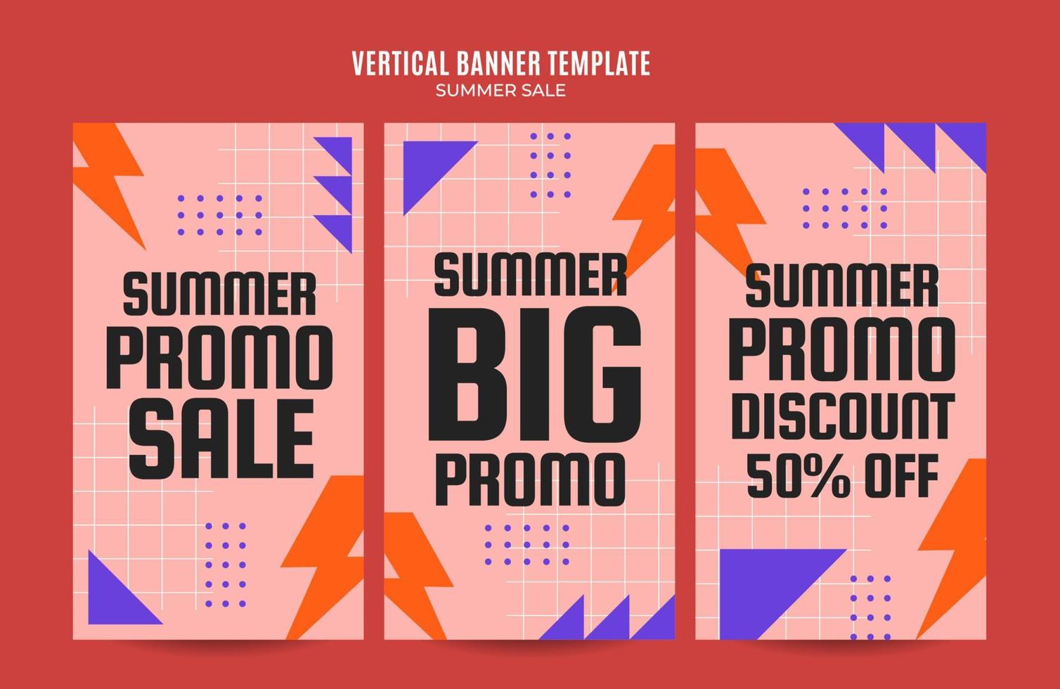 Summer Sale Web Banner for Social Media Vertical Poster, banner, space area and background vector