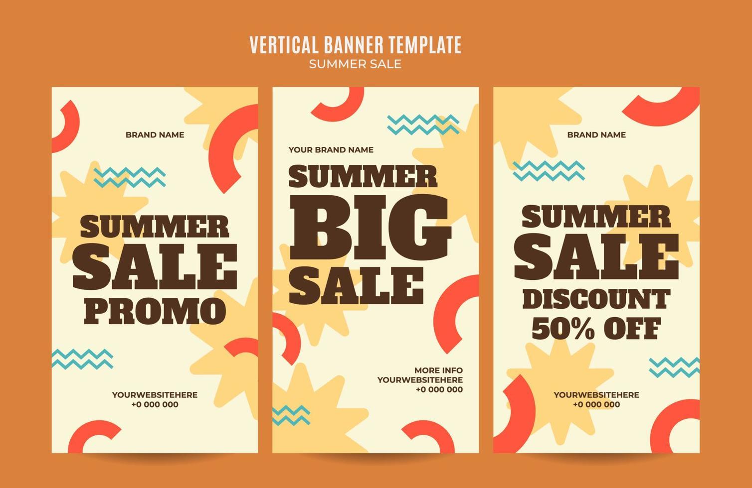 Summer Sale Web Banner for Social Media Vertical Poster, banner, space area and background vector