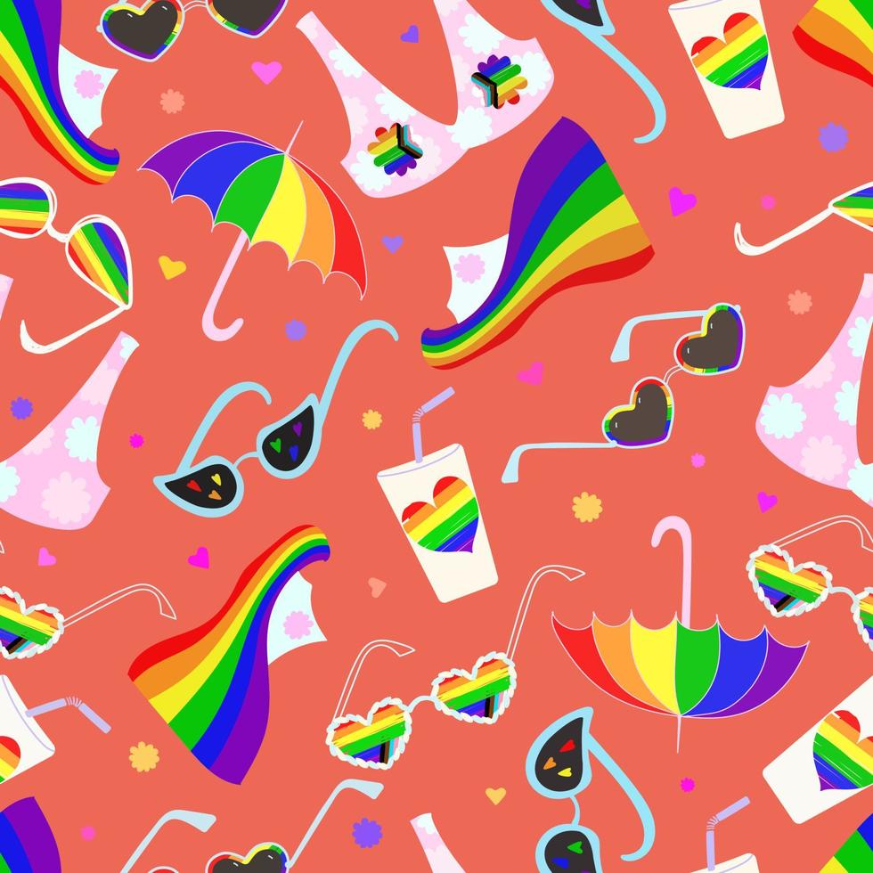 Seamless vector pattern with icons for LGBTQ.