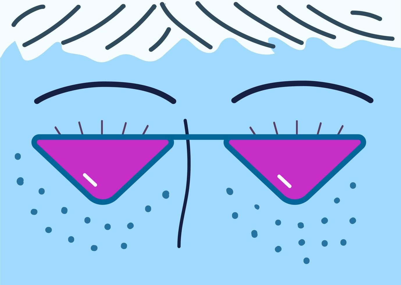 una ilustración de moda con una cara con gafas vector