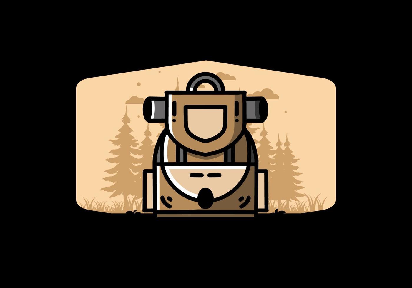 diseño de ilustración de bolsa de camping simple vector