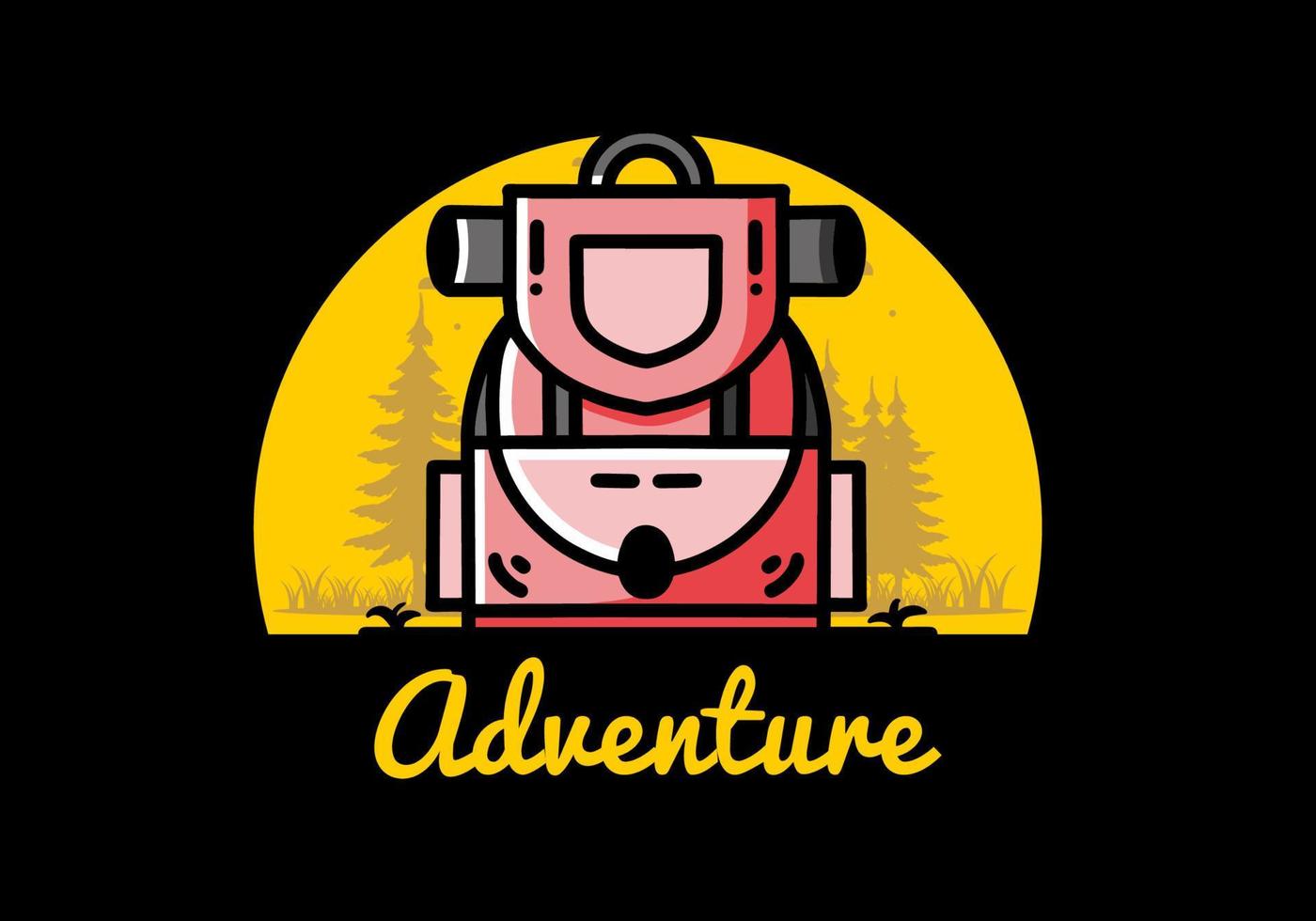 Simple camping bag illustration design vector