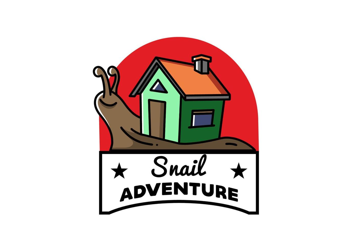 Walking snail and house illustration design vector