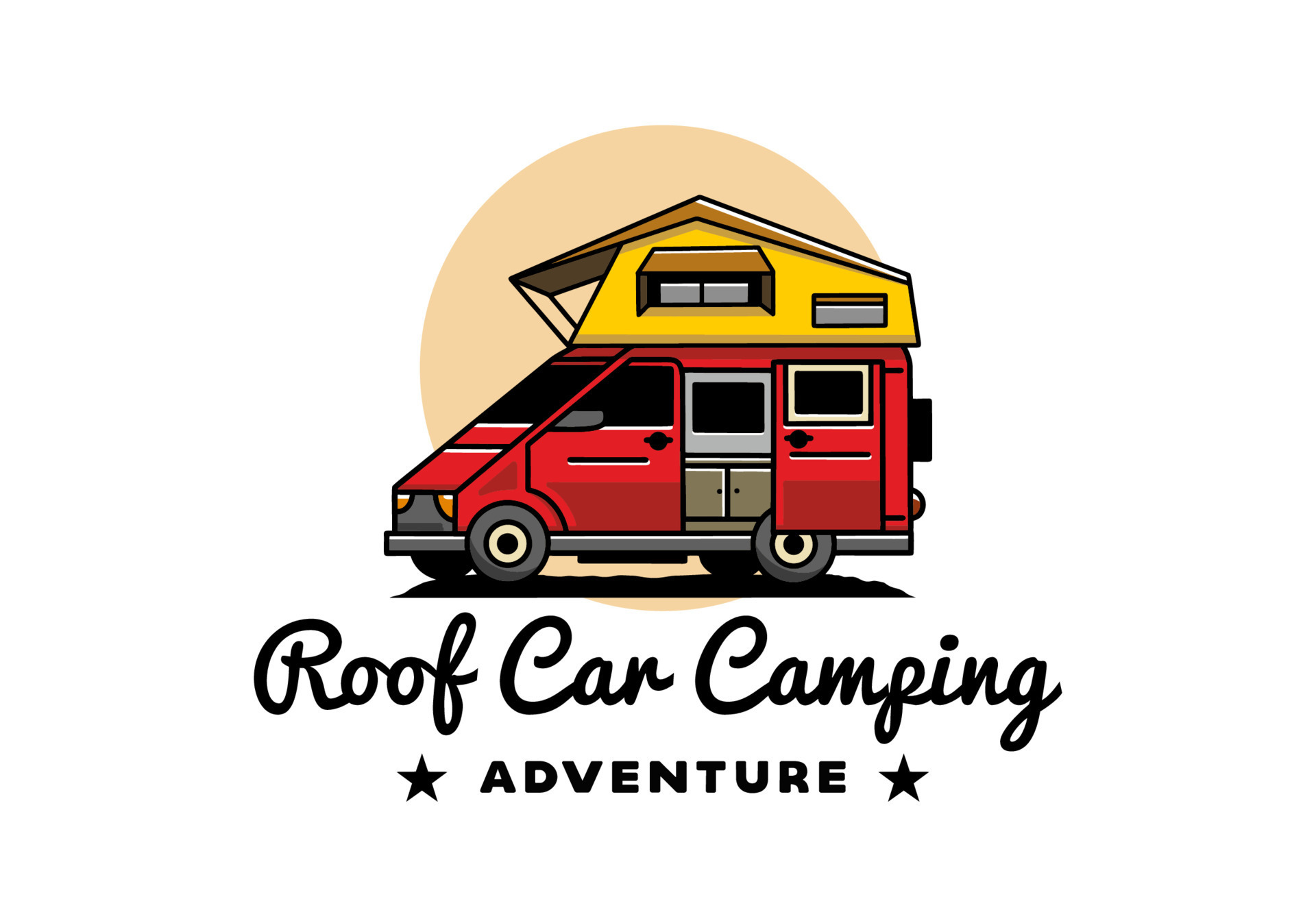 Camping on roof car illustration design 9800020 Vector Art at Vecteezy