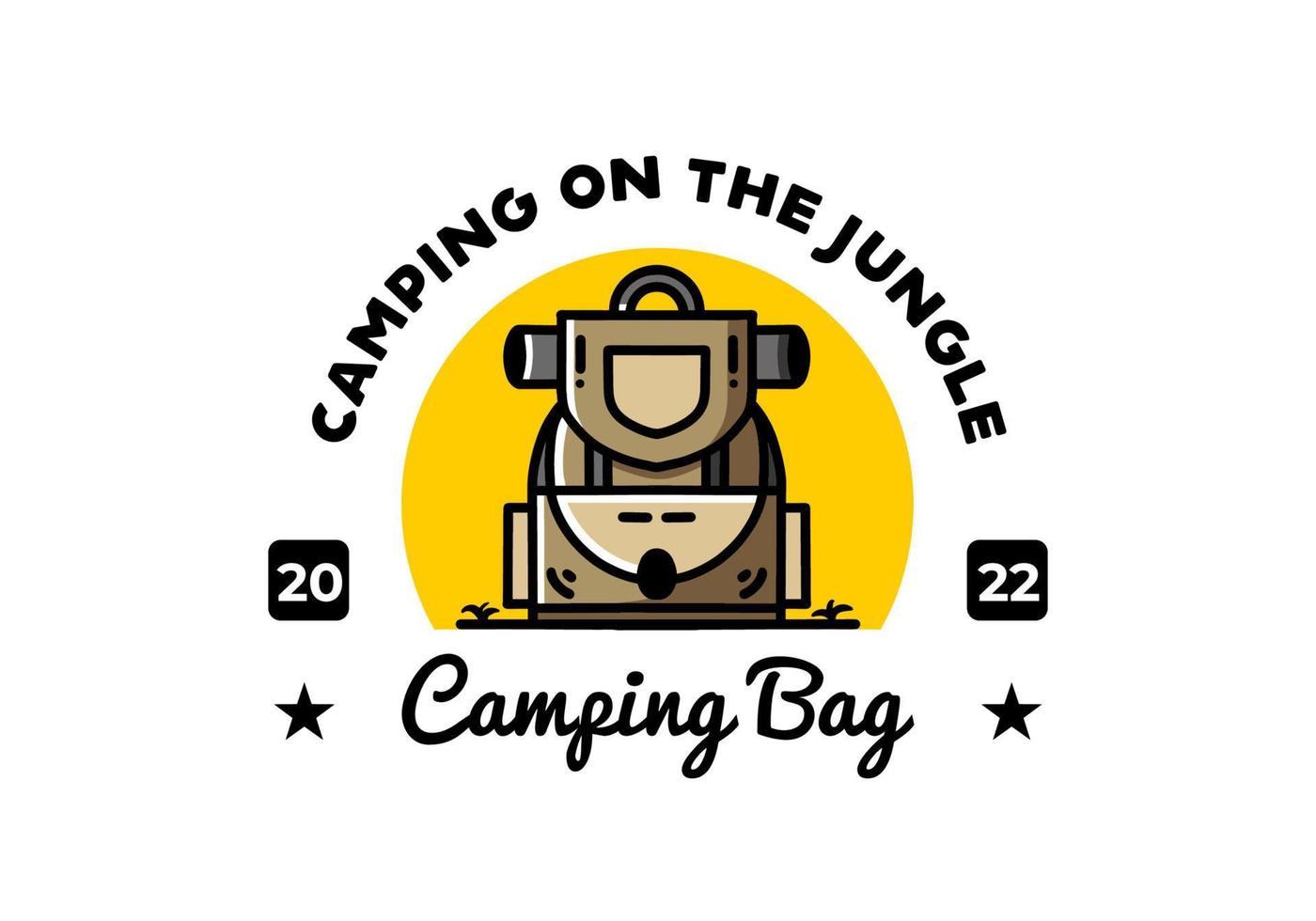 Simple camping bag illustration design vector