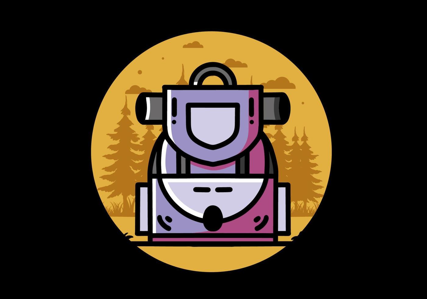 diseño de ilustración de bolsa de camping simple vector