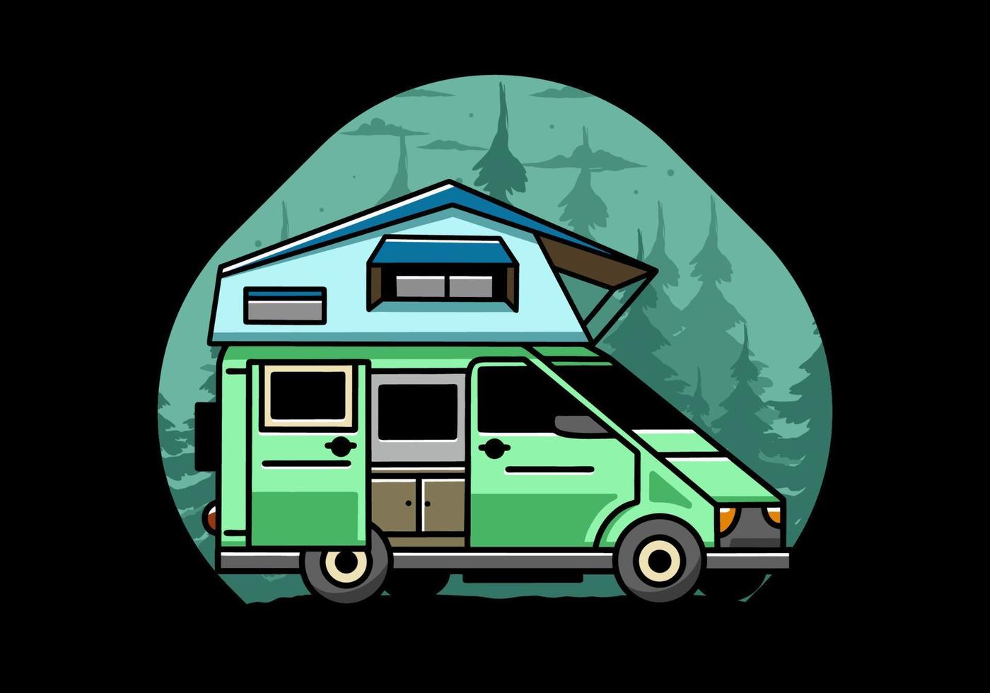 Camping on roof car illustration design vector
