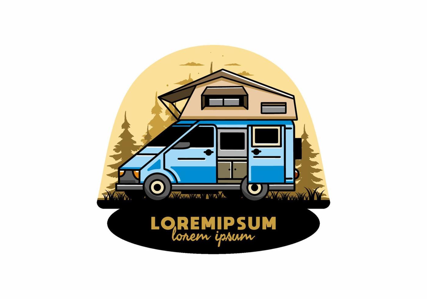 Camping on roof car illustration design vector