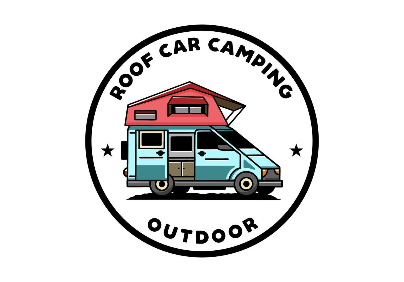 Camping on roof car illustration design vector