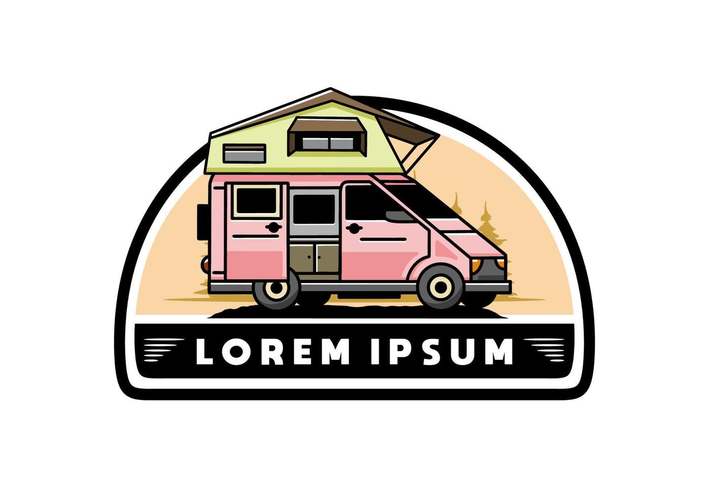 Camping on roof car illustration design vector
