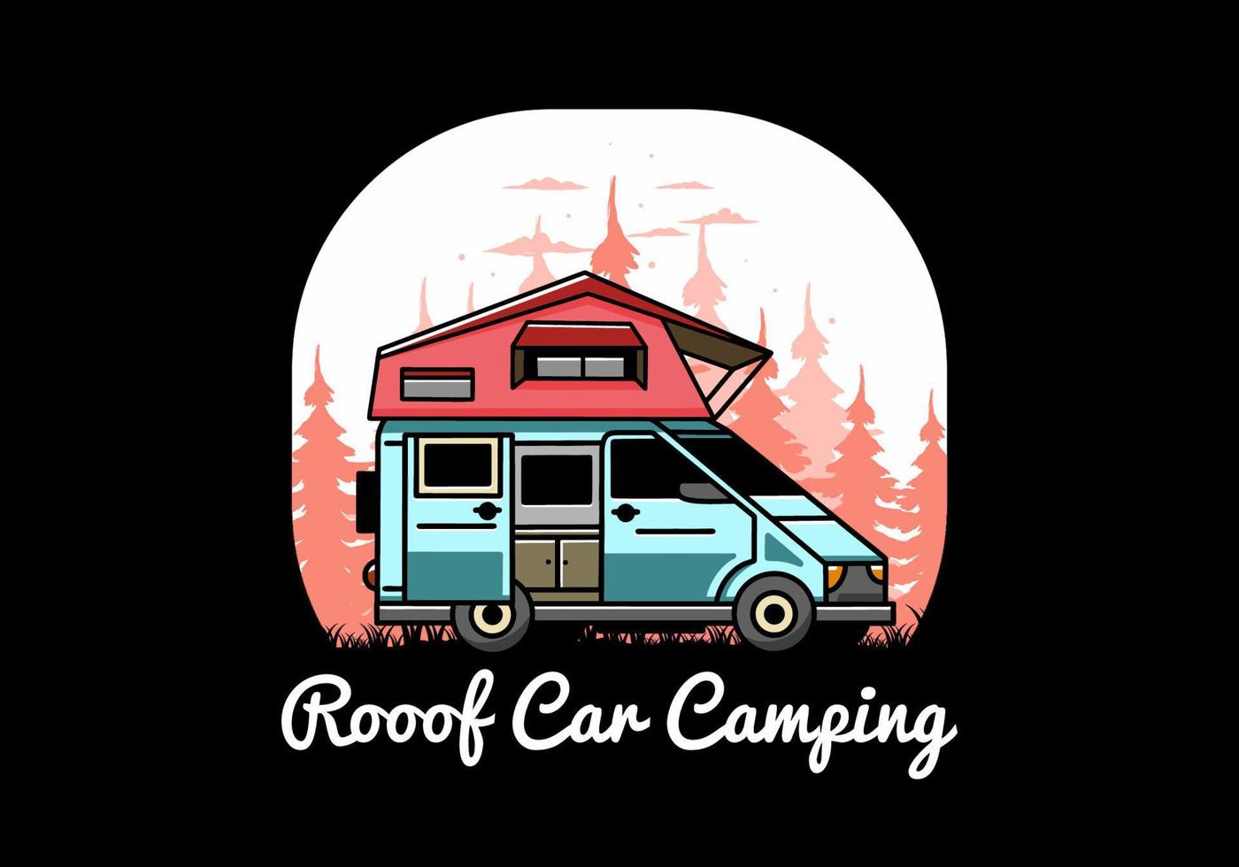 Camping on roof car illustration design 9800289 Vector Art at Vecteezy