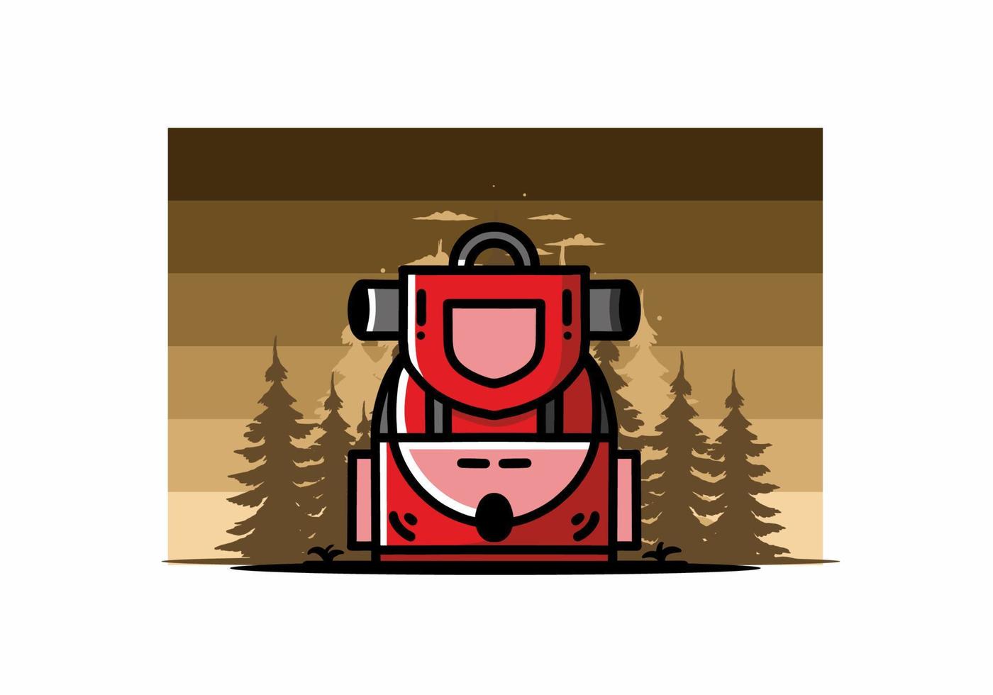 Simple camping bag illustration design vector