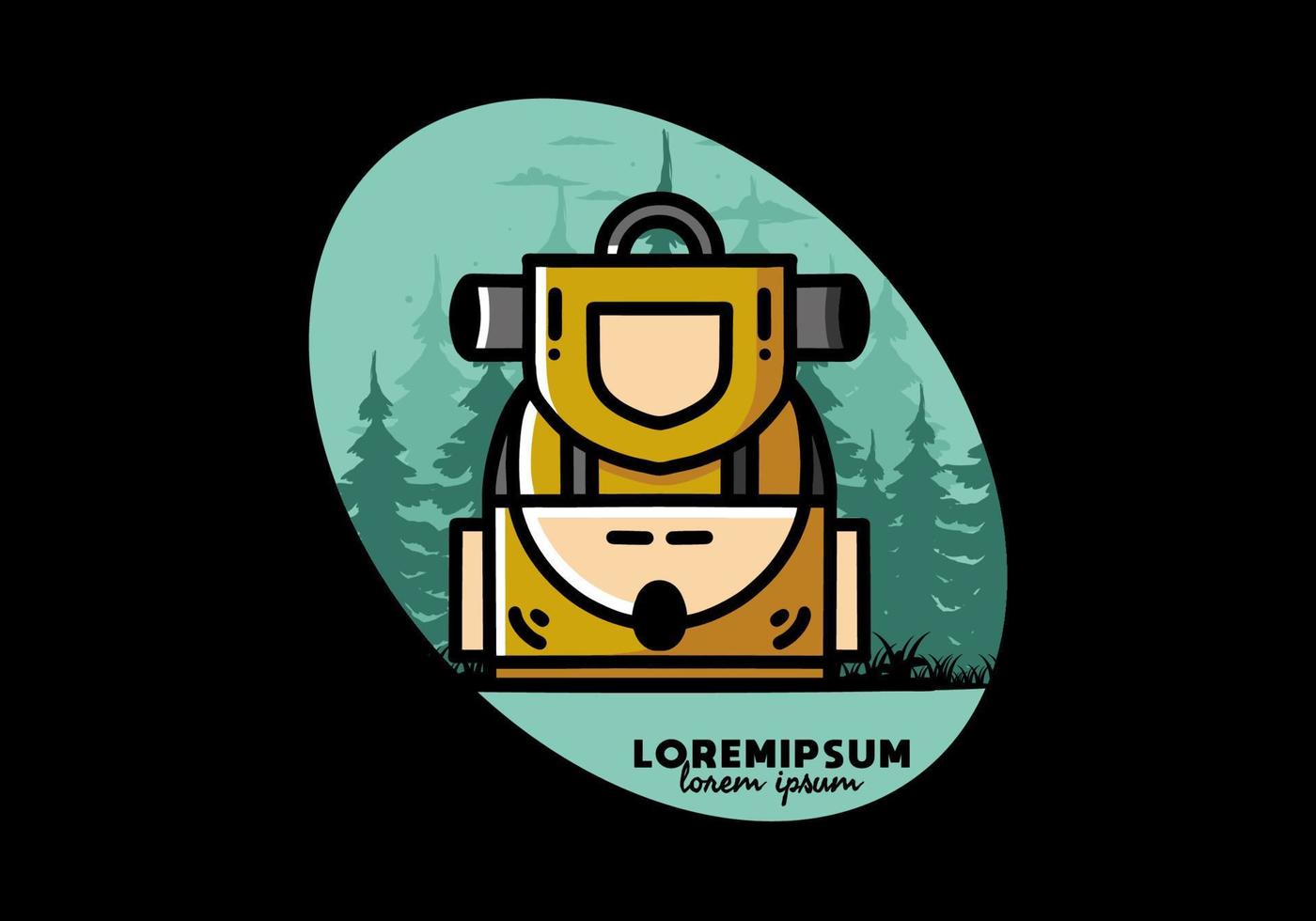 diseño de ilustración de bolsa de camping simple vector