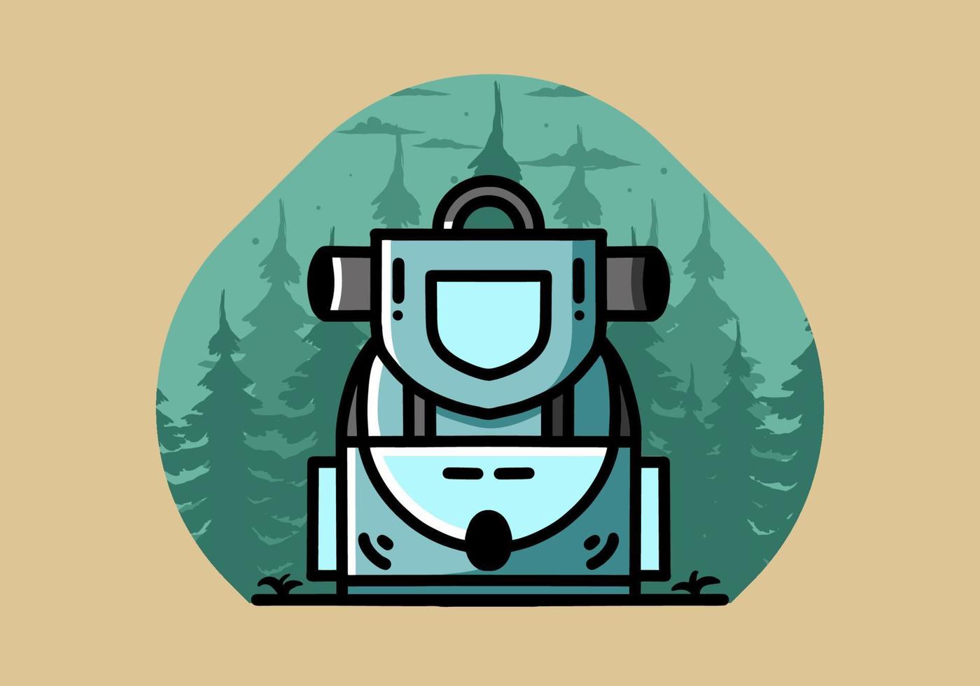 diseño de ilustración de bolsa de camping simple vector