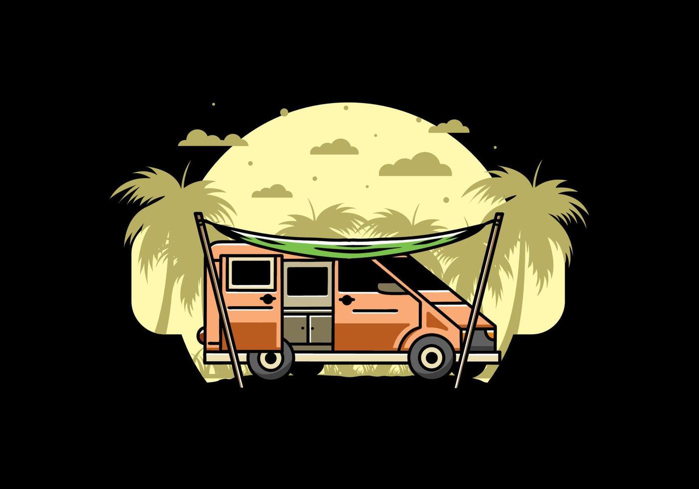 furgoneta camper y diseño de ilustración de doble techo vector