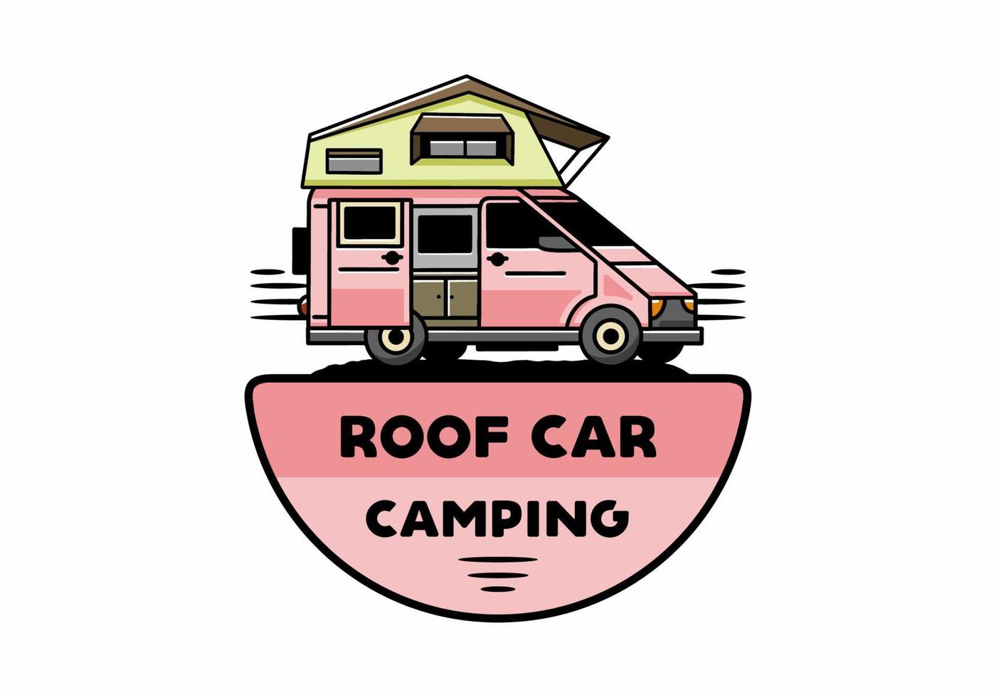 Camping on roof car illustration design vector