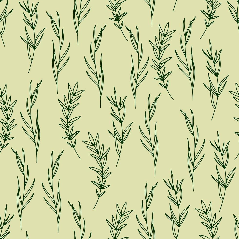 Seamless boho pattern with flowers in line art style. vector