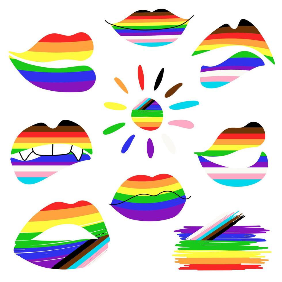 Set Lgbtq lips for concept design. Diversity concept. vector