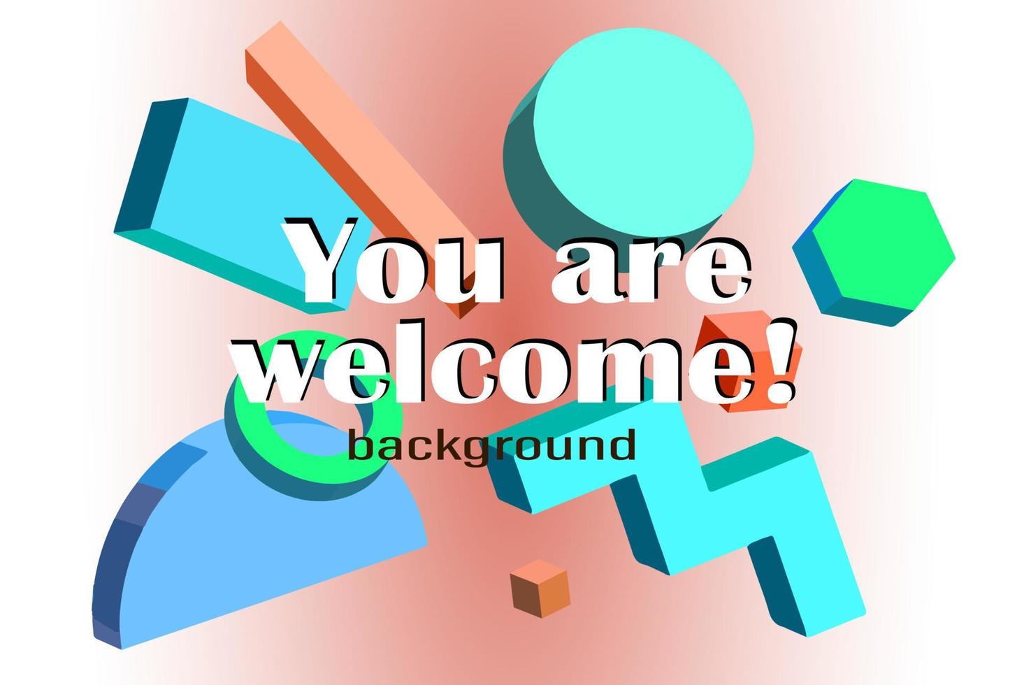 Frame with geometric shapes 3D vector