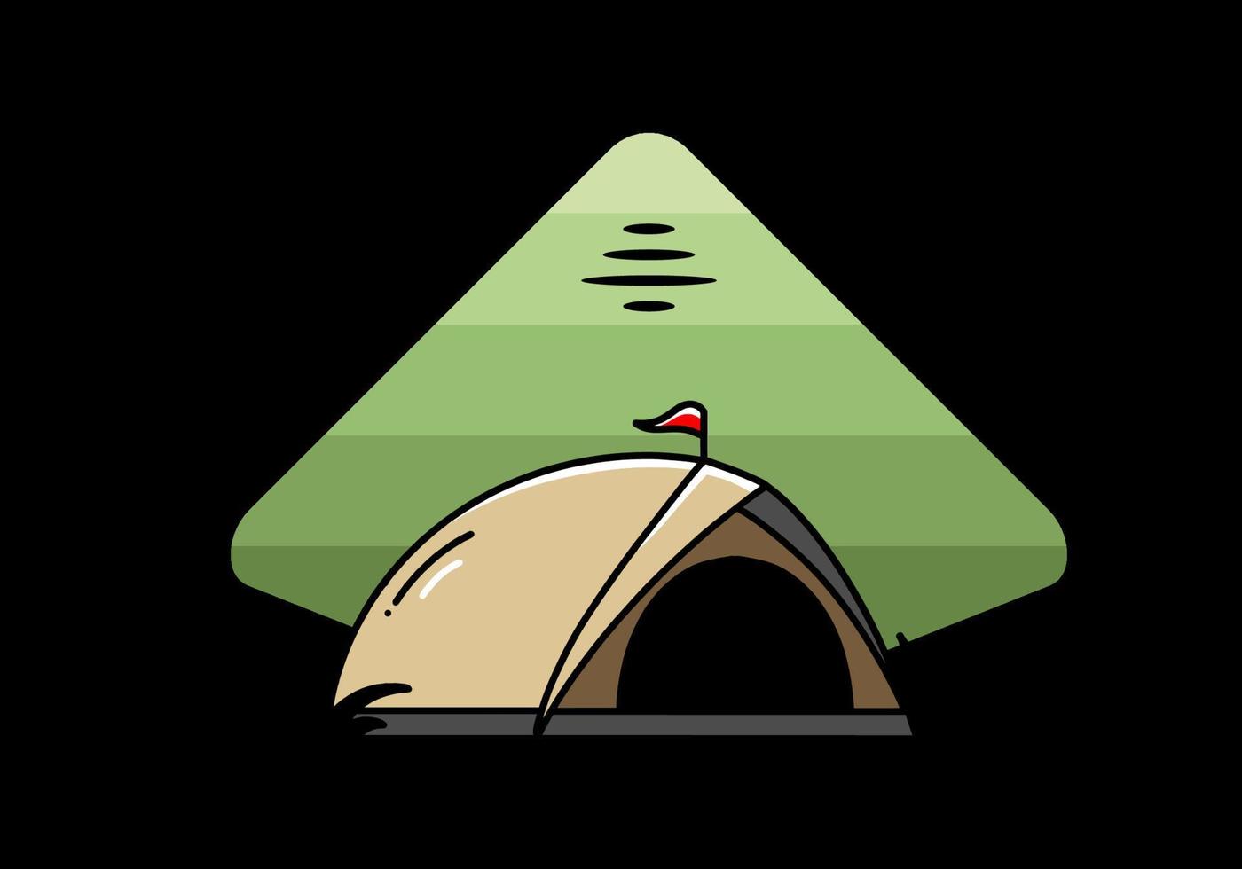 cúpula carpa camping ilustración insignia diseño vector