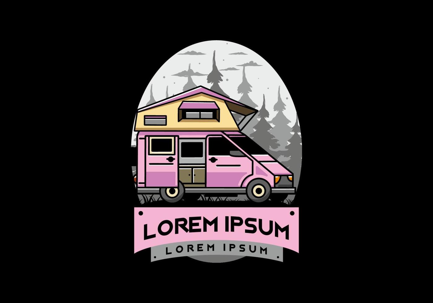 Camping on roof car illustration design vector